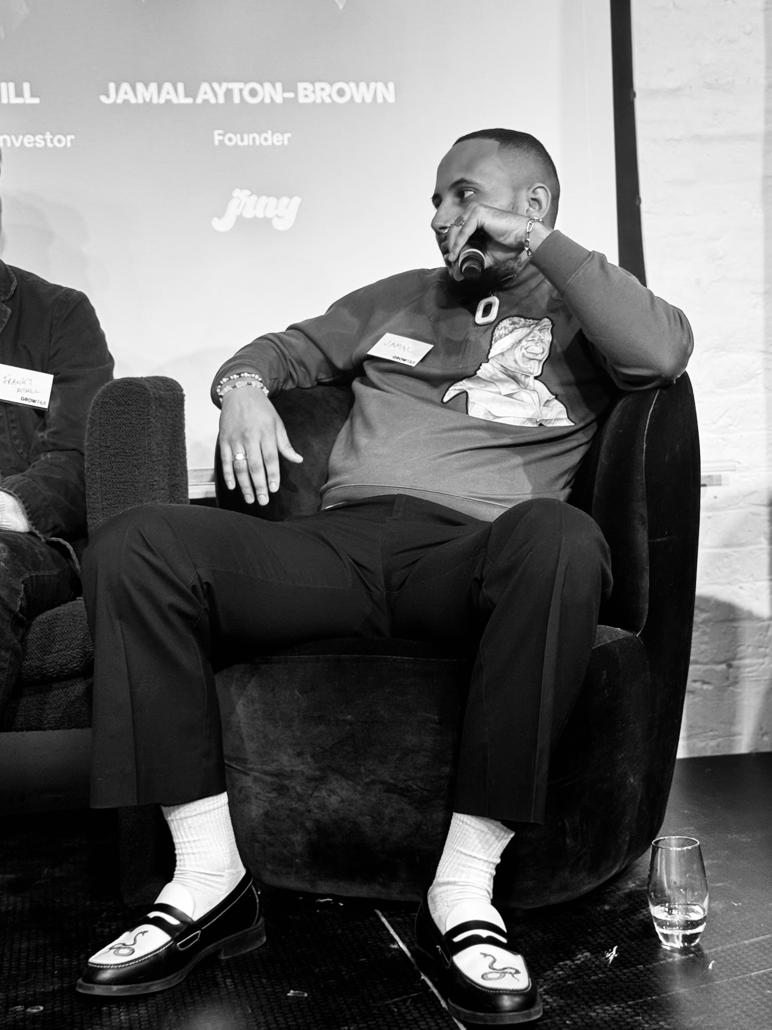 Jamal Ayton-Brown speaking on a panel